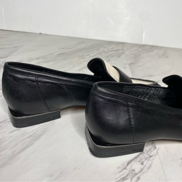 Vince Camuto Calentha Black White Leather Pointy Toe Loafer 5 1/2 M - Picture 9 of 15